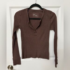 Aerie Ribbed Long Sleeve Tee